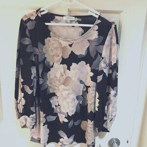 CAlvin Klein Floral Tunic  Top sz M